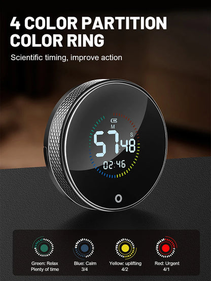 Magnetic Smart Kitchen Timer – Rotatable Digital Countdown Timer with LED Display & Alarm