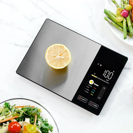 Smart Kitchen Scale – Stainless Steel Digital Food Scale with Calorie, Protein, Fat & Carb Calculator (5kg/11lb)