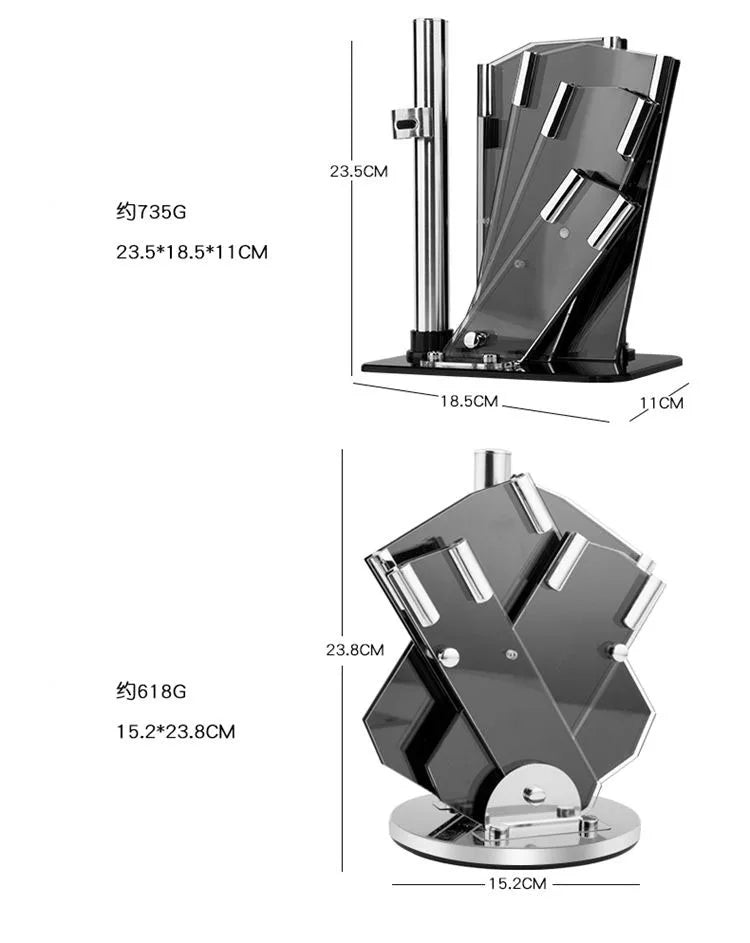 Transparent Acrylic Knife Holder – Fan-Shaped Multi-Functional Kitchen Organizer Rack