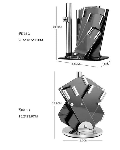 Transparent Acrylic Knife Holder – Fan-Shaped Multi-Functional Kitchen Organizer Rack