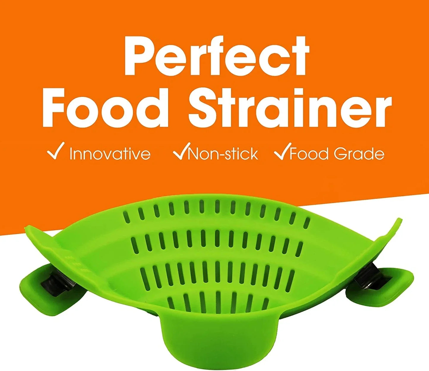 1pc Adjustable Silicone Clip-On Strainer – Handheld Pot Drainer for Pasta, Noodles &amp; Vegetables