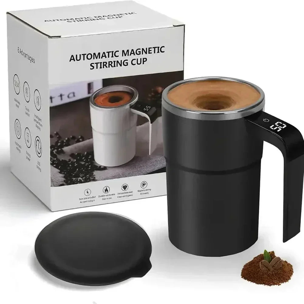 Mini Electric Self-Stirring Coffee Mug – USB Rechargeable 380ML Stainless Steel Cup