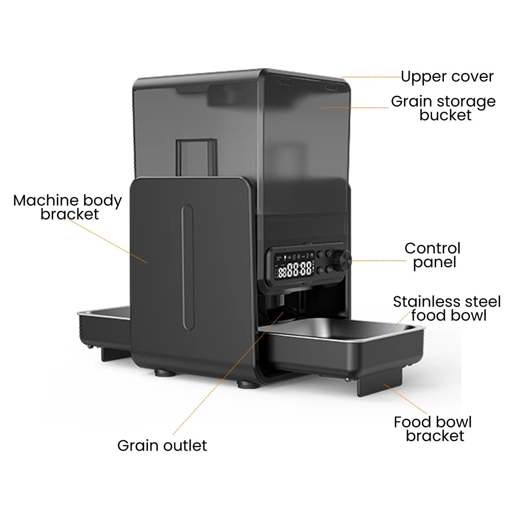 🐾 Smart Dual-Bowl Automatic Pet Feeder — Timed, Adjustable & Elegant