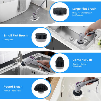 Electric Bathroom Cleaning Brush 10 in 1 Multifunctional Household Wireless Electric Spin Scrubber Cleaning for Kitchen Toilet