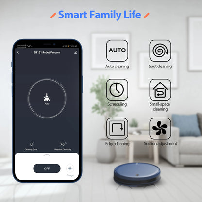 OMESER 15kPa Smart Robot Vacuum Cleaner – Auto Charging, App Control, Wet & Dry Cleaning