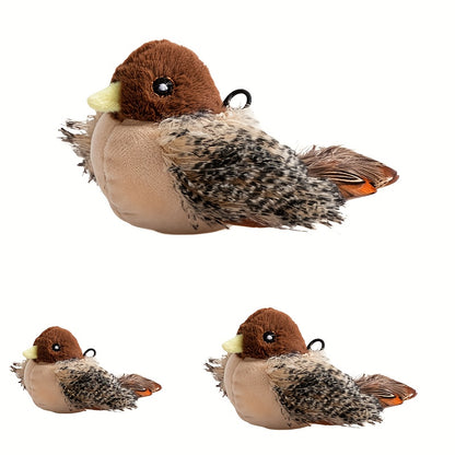 Interactive Plush Bird Cat Toy