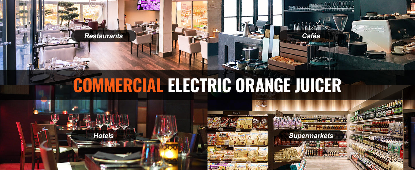 Orange Juicer Machine – Stainless Steel Automatic Orange Squeezer with Water Tap, 240W Motor, 20 Oranges/Min Output, NS-2000E-2T